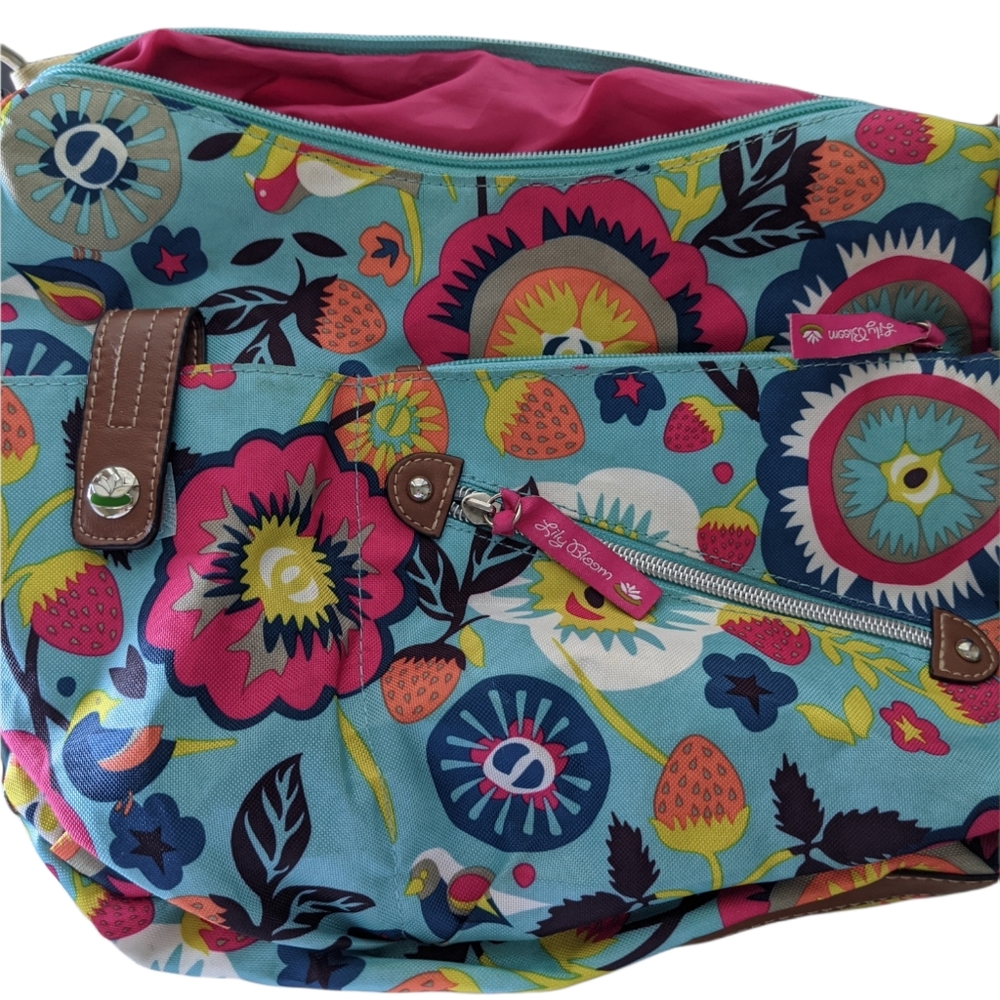 Lily Bloom bag purse floral blue